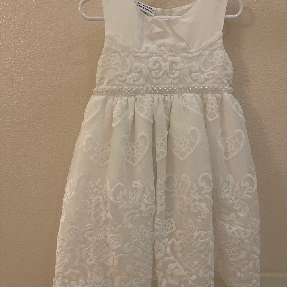 Elegant White Lace Kids Dress
